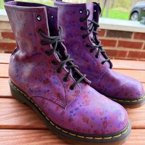 Dr. Martens 1460 Little Flowers Floral Meadow Leather Boots Womens 11 US